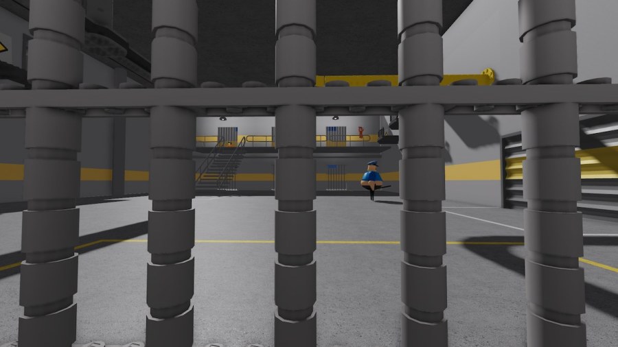 Inside the cell in Barry's Prison Run LEGO event.