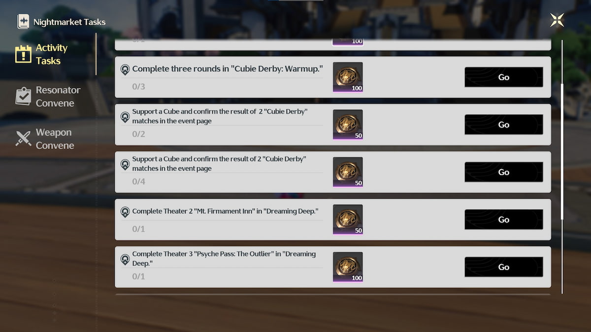 Nightmarket Tasks in Wuthering Waves