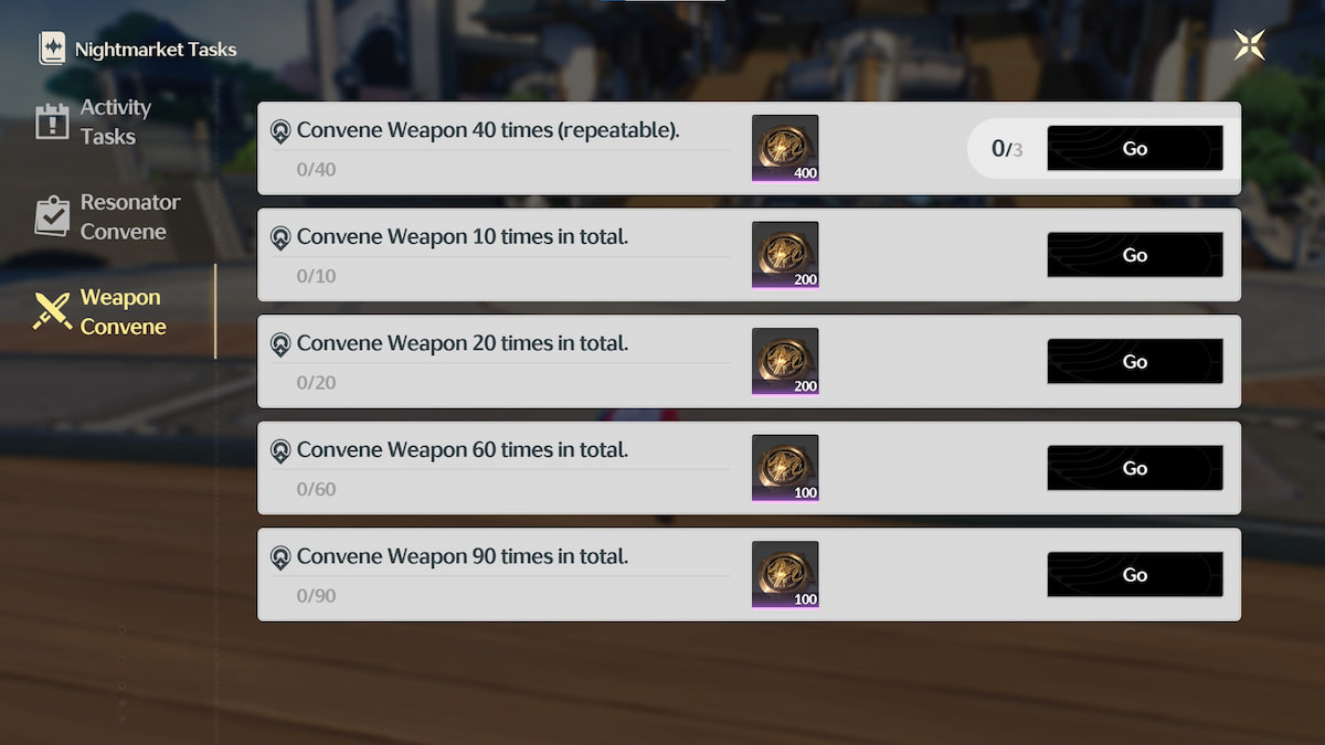 Nightmarket Tasks in Wuthering Waves