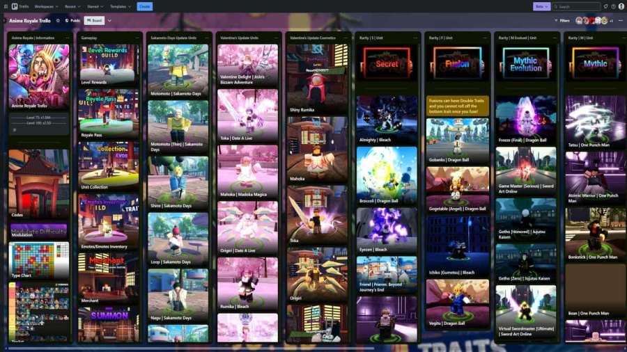 Anime Royale Trello