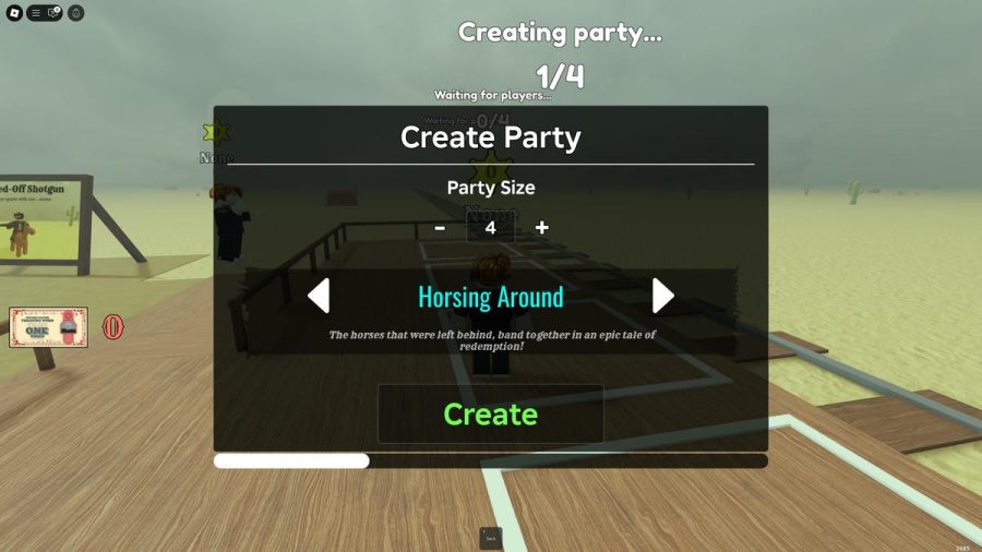 Roblox Dead Rails player choosing Horsing Around mode