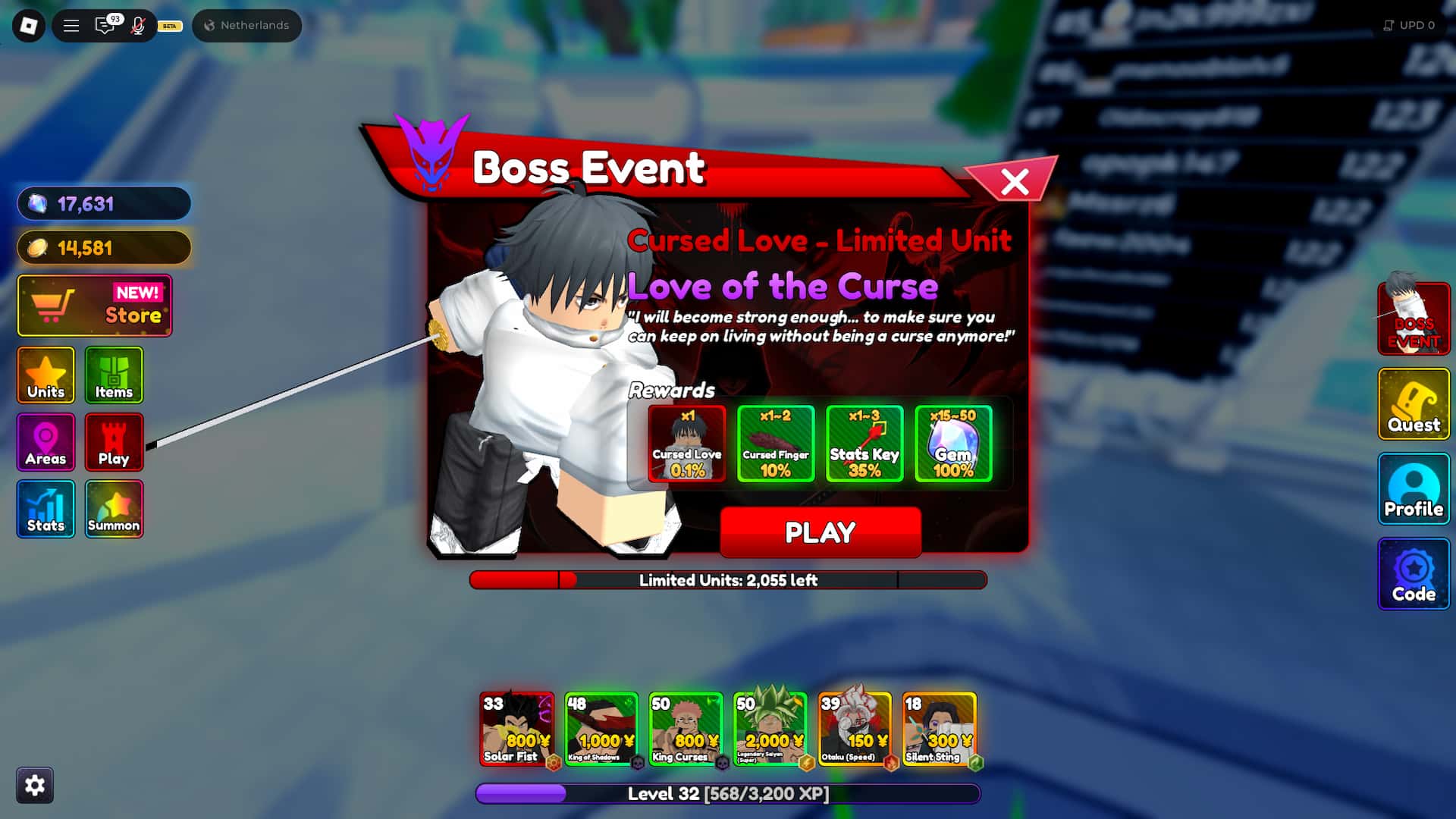 how to get cursed love secret unit in anime rangers x roblox experience