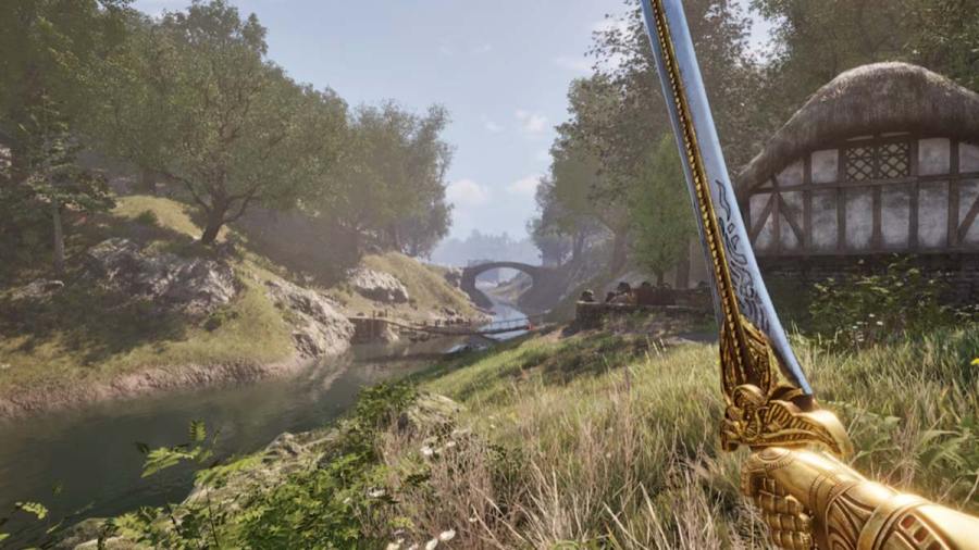 All player wearing heavy armor and sword in Oblivion remastered