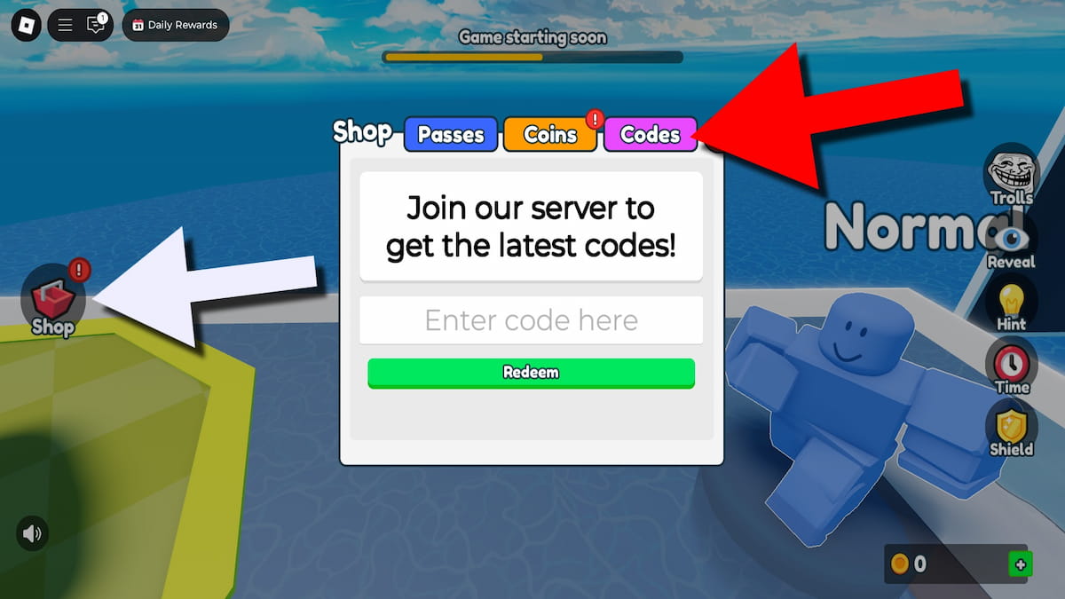 How to redeem RoGuessr codes.