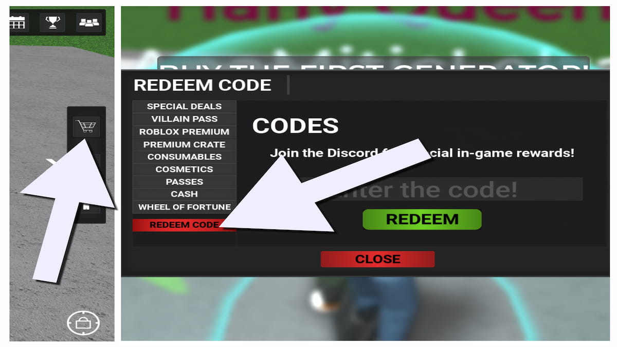 How to redeem codes in Super Villain Tycoon.