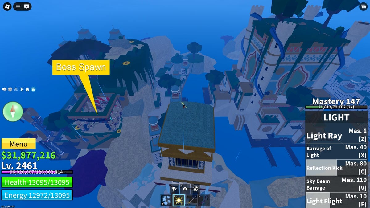 Tyrant of the Skies raid boss location Blox Fruits