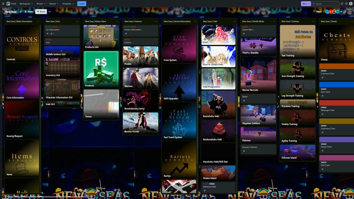 New Seas Trello