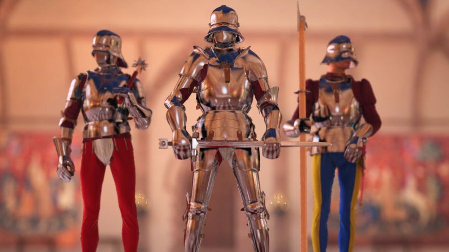 Three armored soldiers ready for a fight in Half Sword