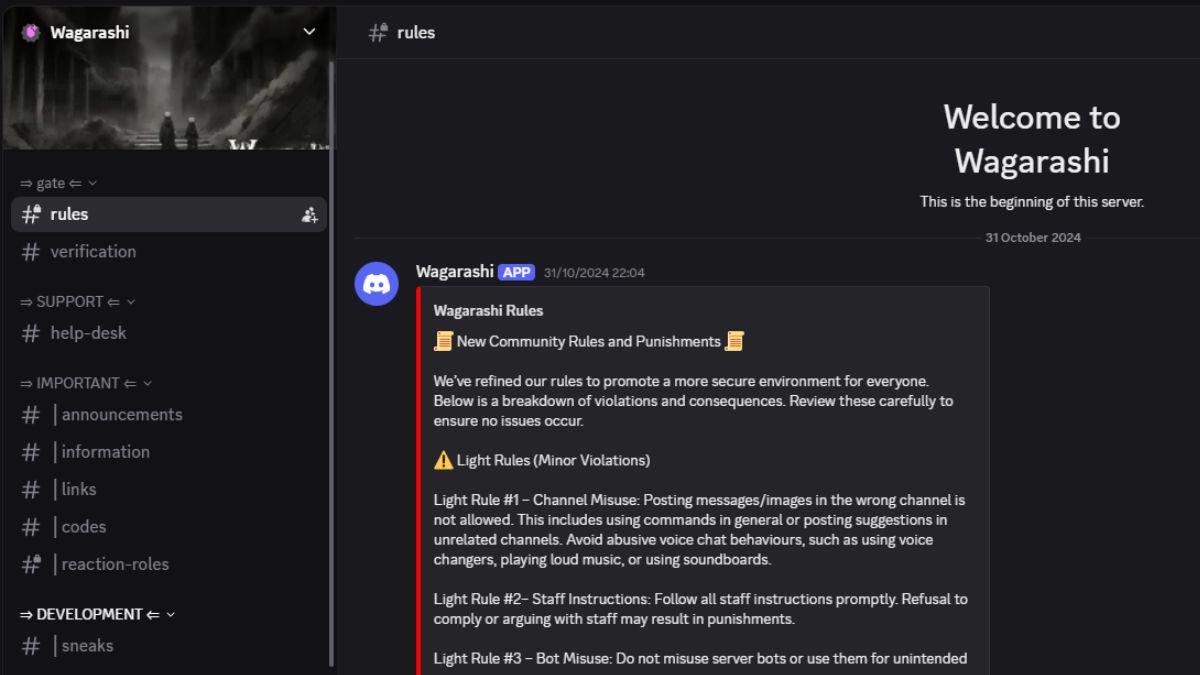 Wagarashi Discord server
