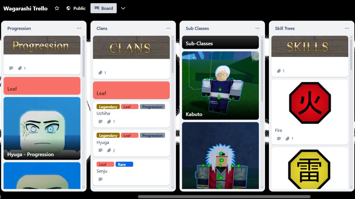 Wagarashi Trello board