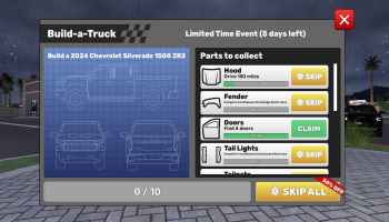 The Truck Menu in Driving Empire