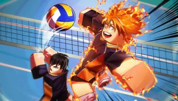 A player hitting ball in Volleyball Legends