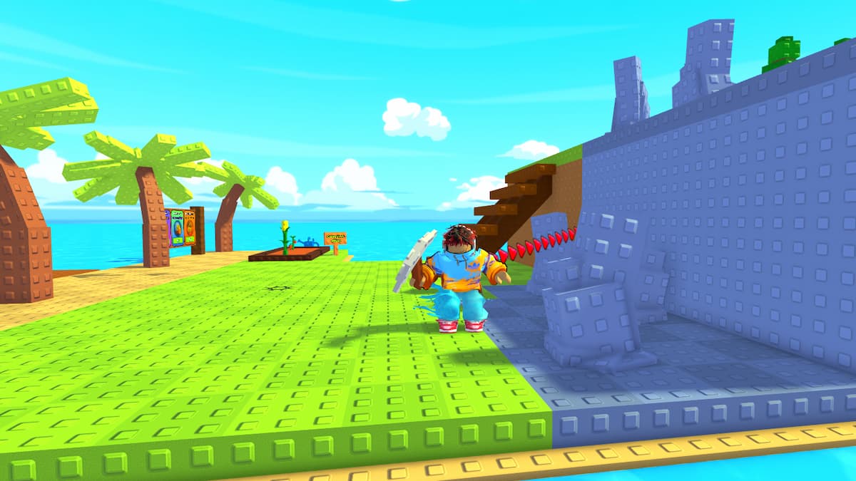 A player standing in Build An Island
