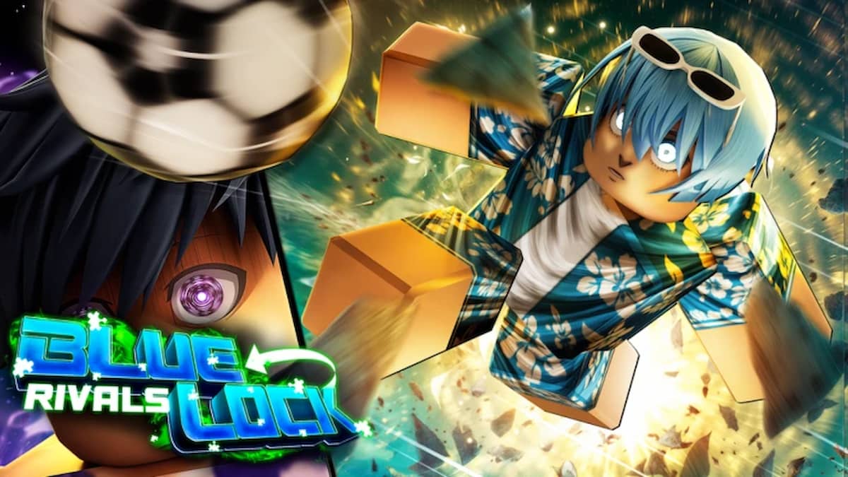 A Player hitting ball in Blue Lock Rivals