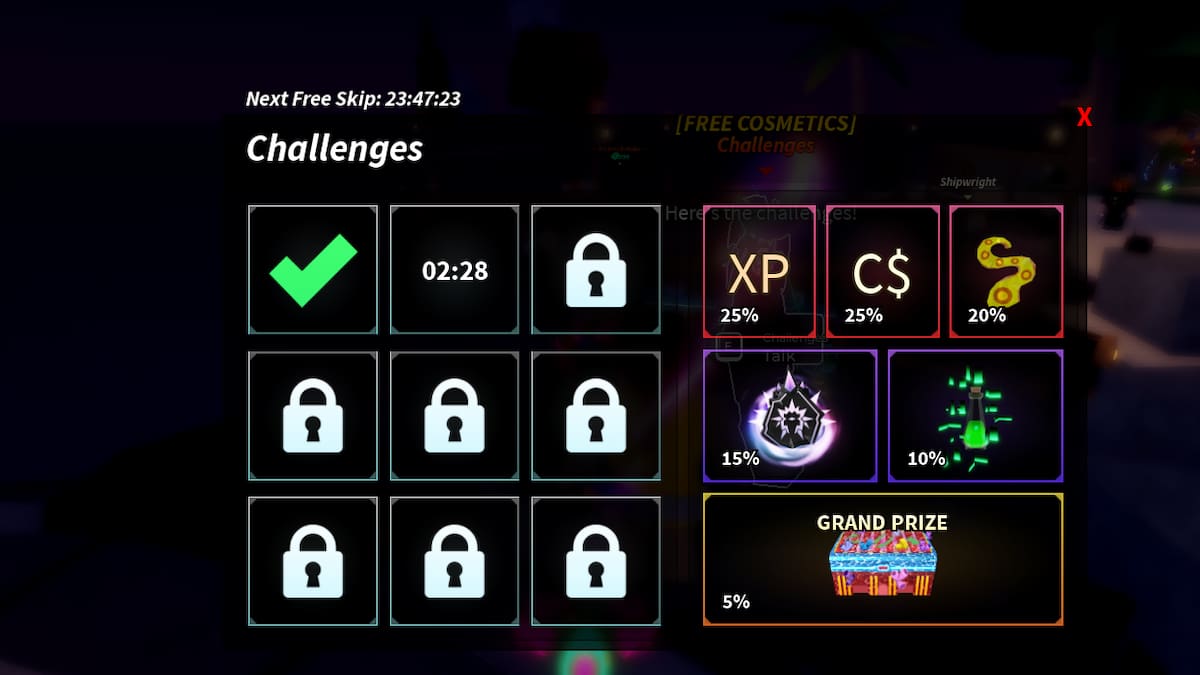 The List of Challenges in Fisch