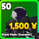 Black Mask Scorpion unit in the Anime Rangers X Roblox experience.