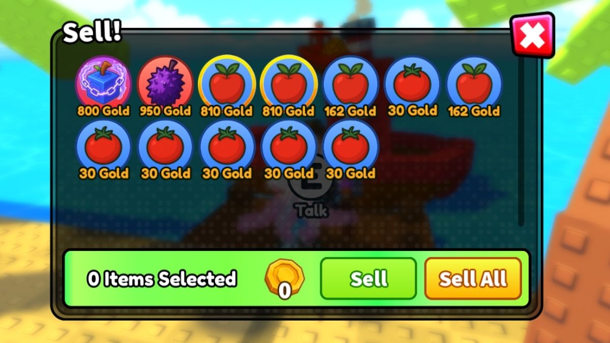 Selling at the Merchant in Build an Island