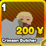 Crimson Butcher unit in the Anime Rangers X Roblox experience.