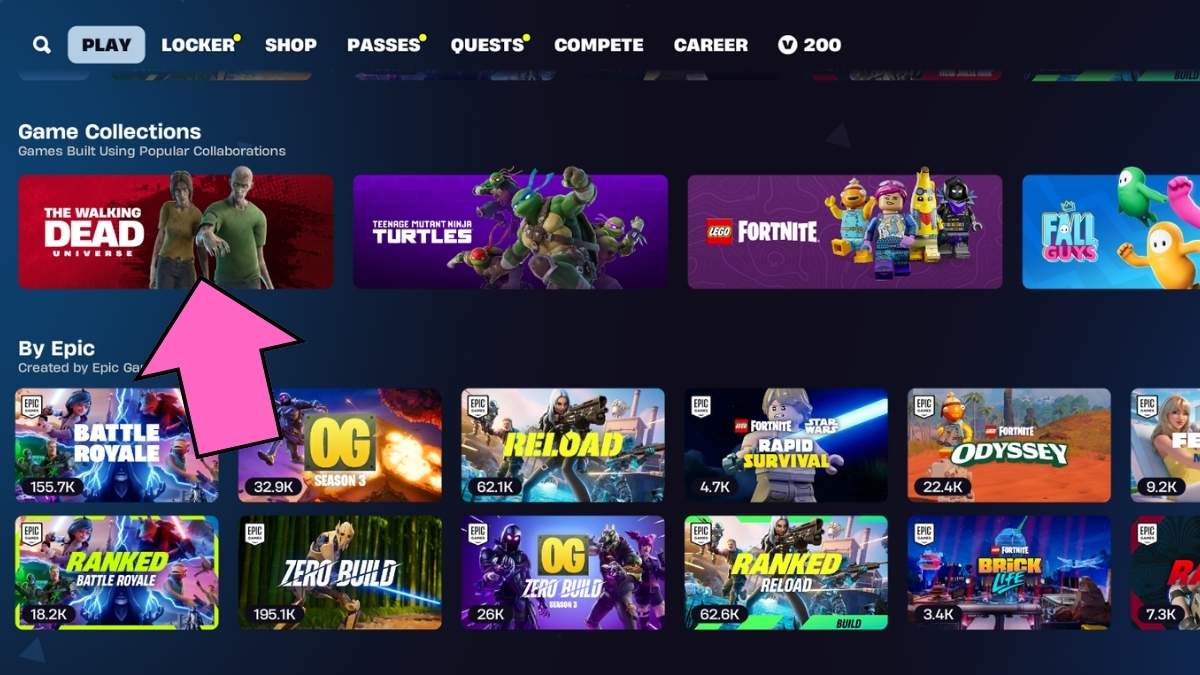 Fortnite The Walking Dead collection