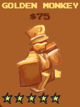 Golden Monkey unit from the Stud Tower Defense Roblox experience.