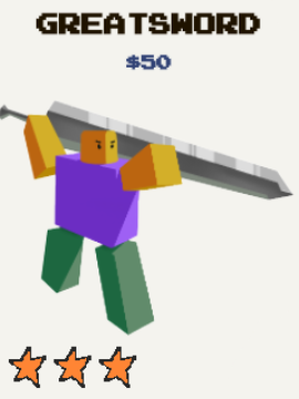 Greatsword unit from the Stud Tower Defense Roblox experience.