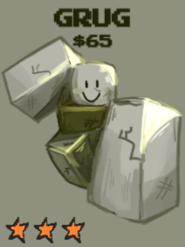 Grug unit from the Stud Tower Defense Roblox experience.