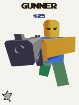 Gunner unit from the Stud Tower Defense Roblox experience.