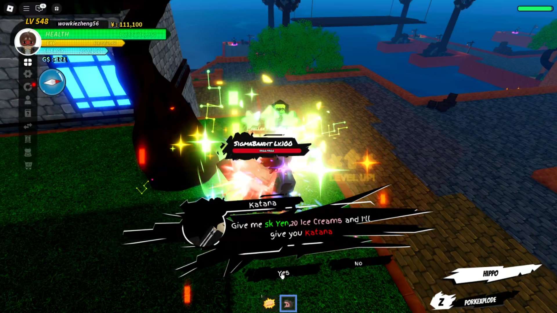 How to get Weapons in Universal Piece Roblox experience.