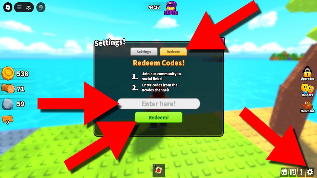How to redeem Build An Island codes