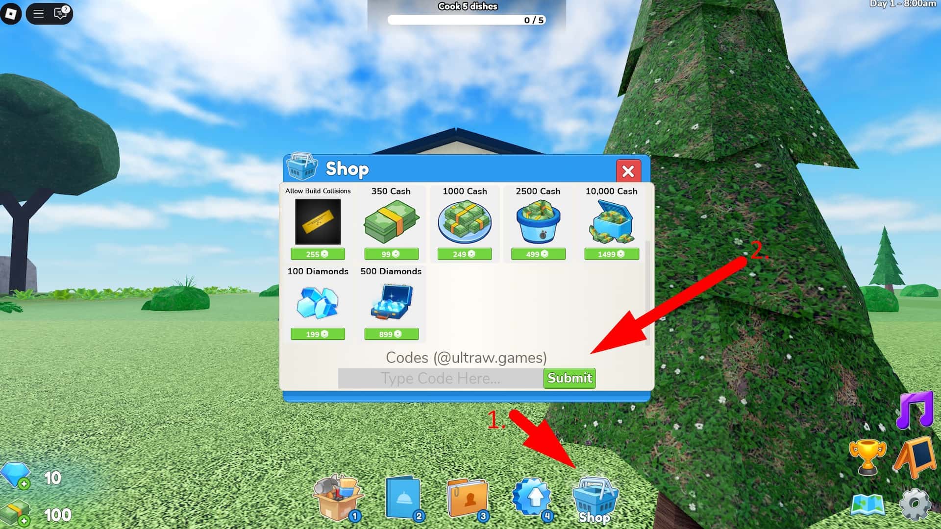 How to redeem codes in the Restaurant Tycoon 3 Roblox experience.