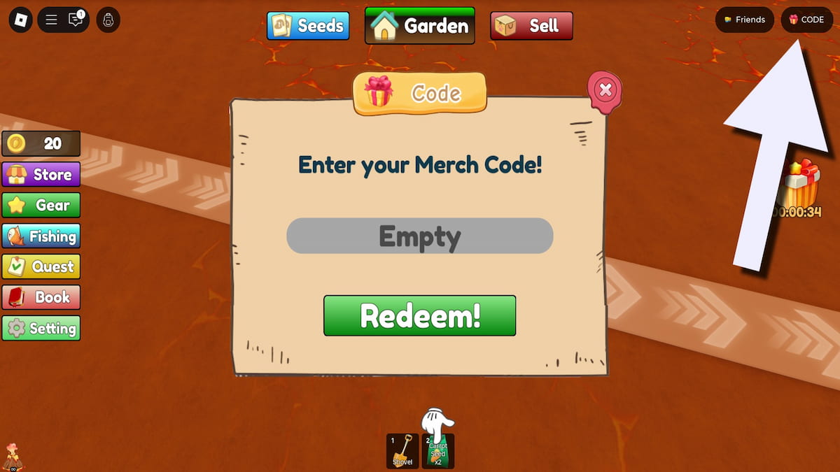 How to redeem codes in Grow Happy Garden.