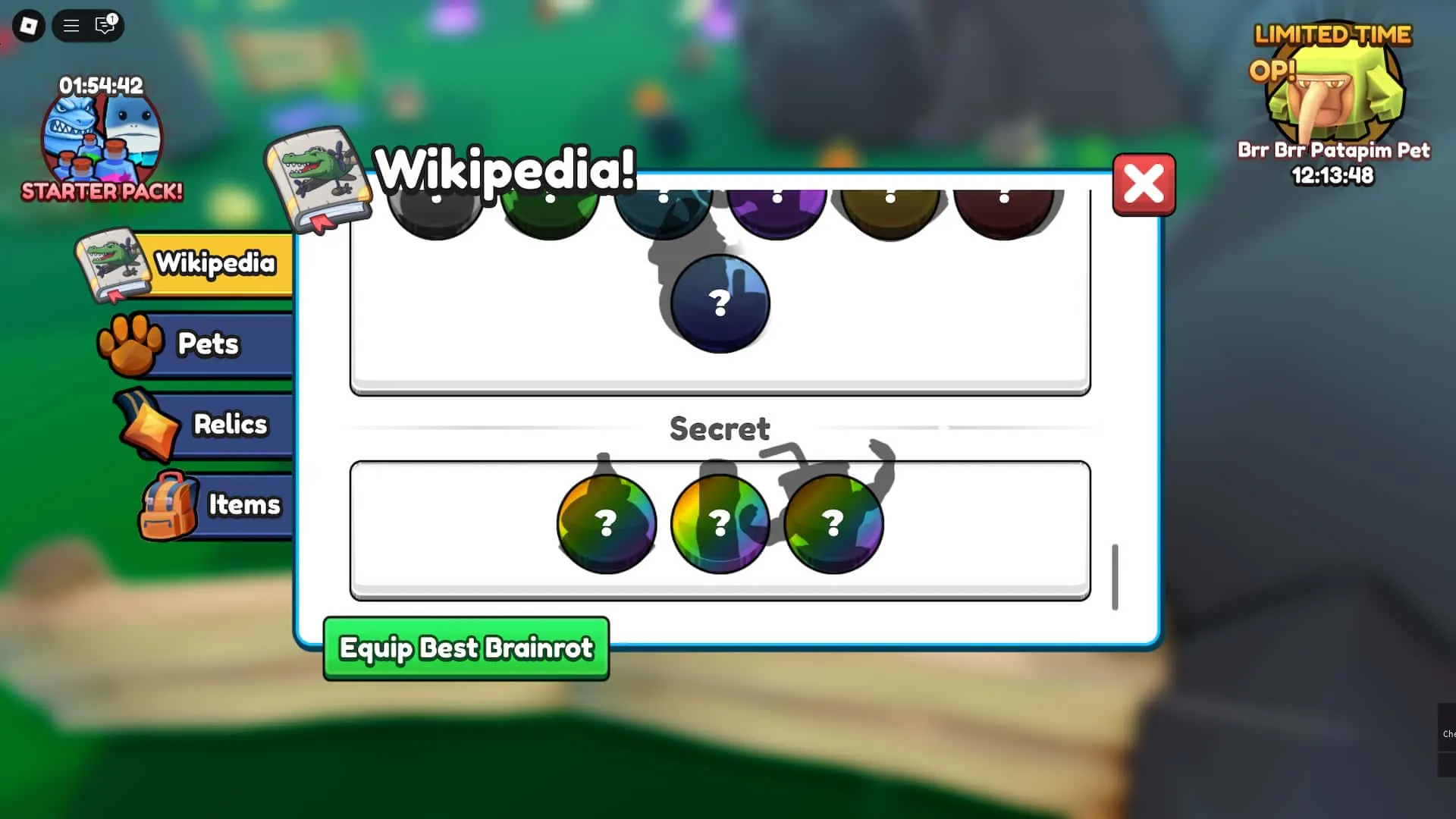 How to unlock all secrets in Brainrot Evolution Roblox experience.