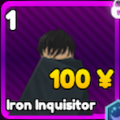 Iron Inquisitor unit in the Anime Rangers X Roblox experience.