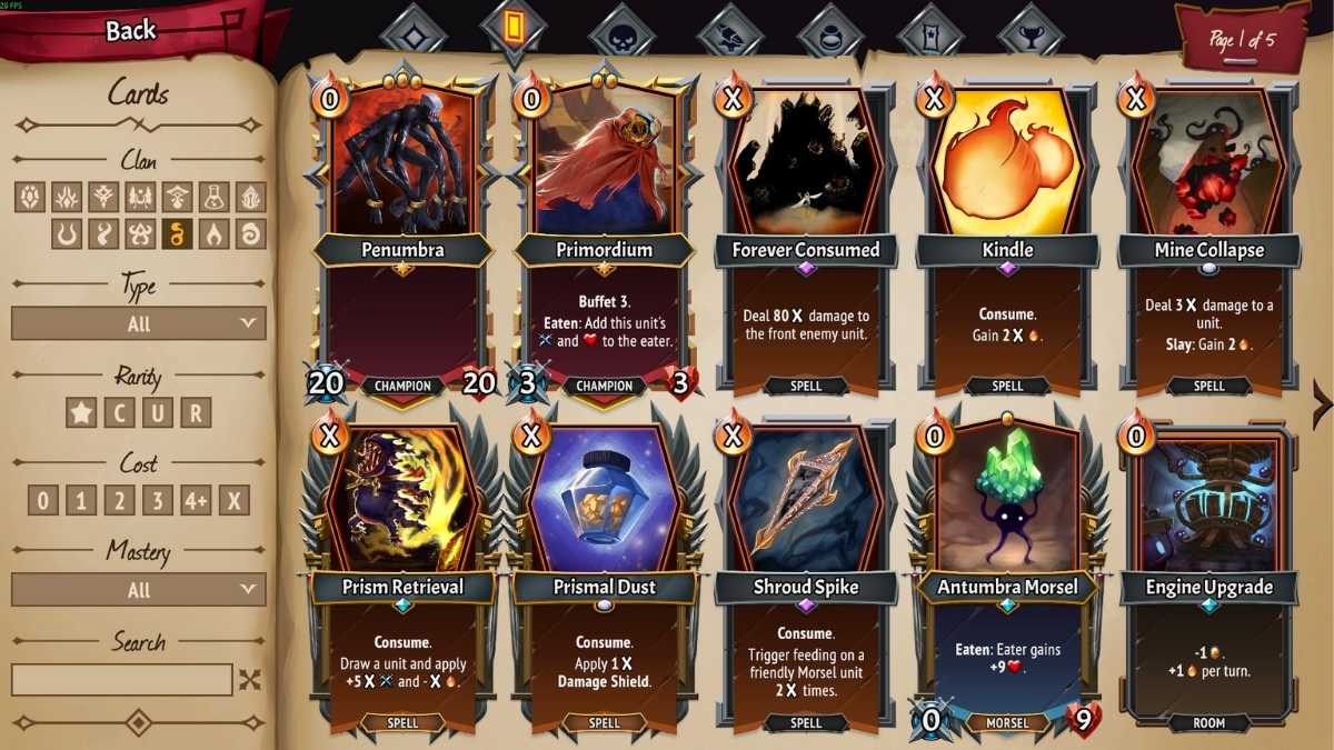 Monster Train 2 Umbra cards list