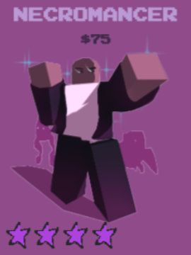Necromancer unit from the Stud Tower Defense Roblox experience.