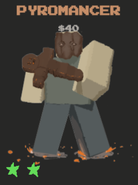Pyromancer unit from the Stud Tower Defense Roblox experience.
