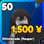 Stitchblade Reaper unit in the Anime Rangers X Roblox experience.