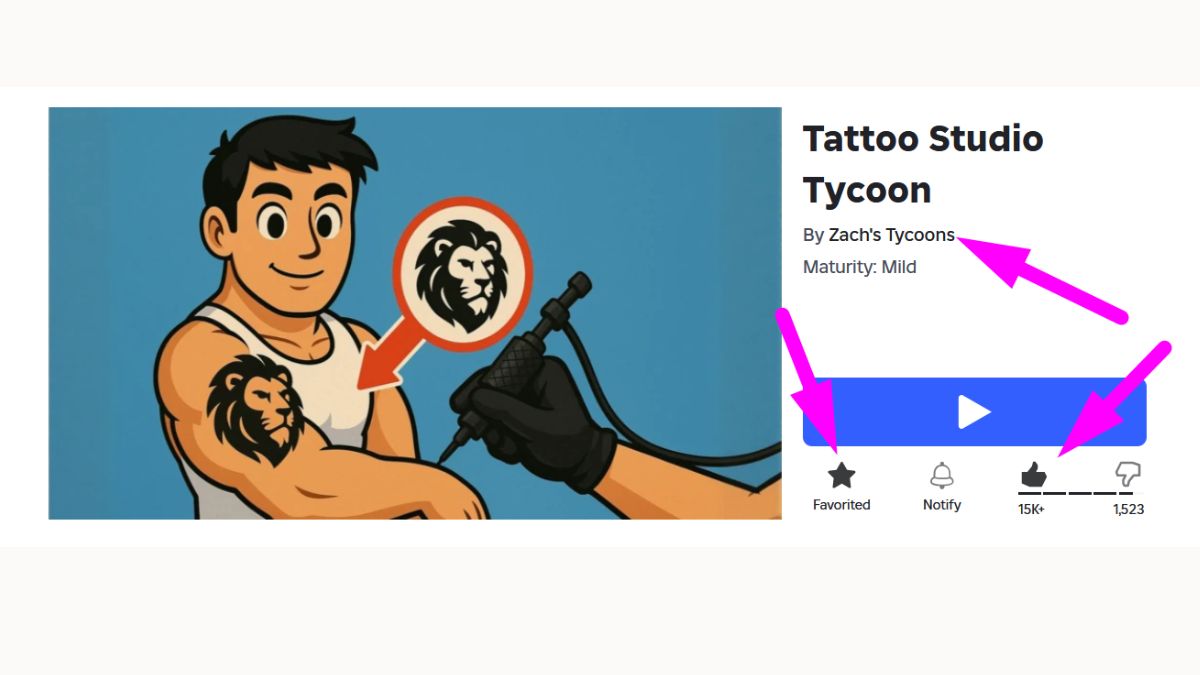 Tattoo Studio Tycoon game page