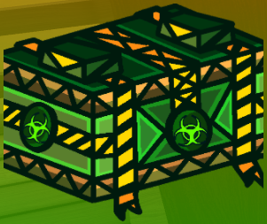 Toxic Crate from Wild Rails Tower Defense Roblox experience.