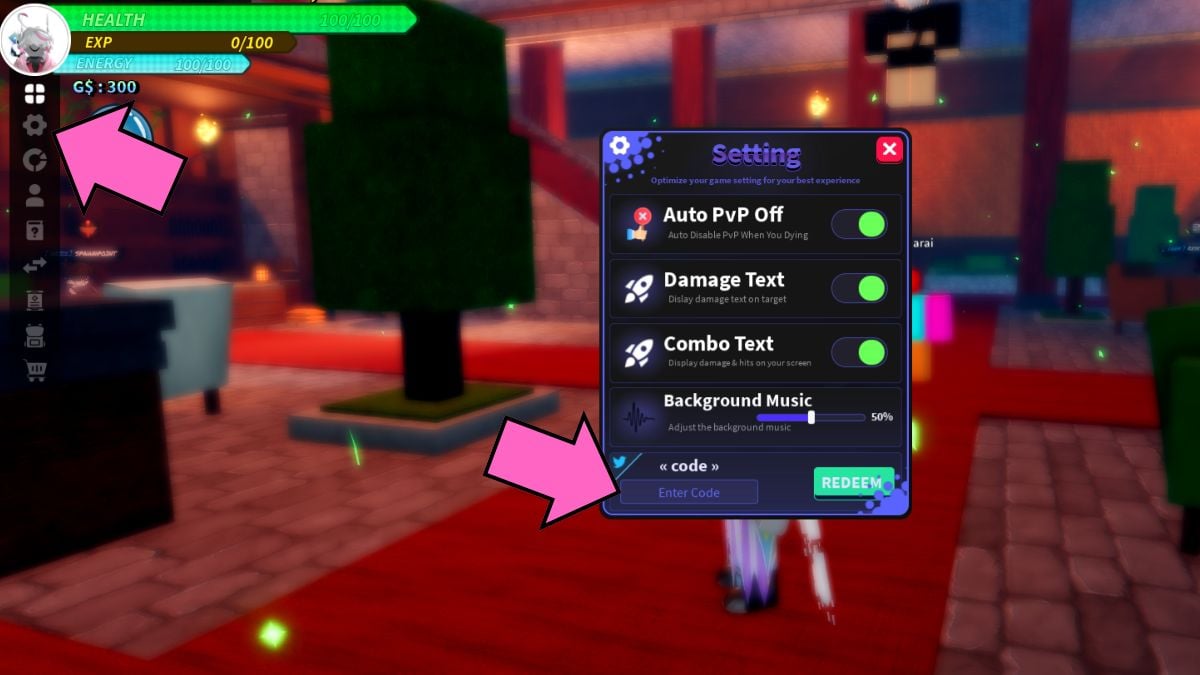 Code redemption system in Universal Piece