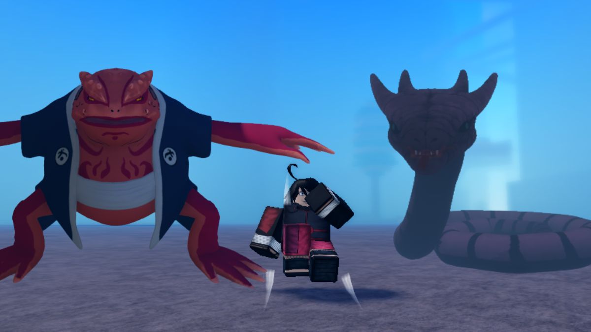 Wagarashi Shukaku and Manda bosses with a character