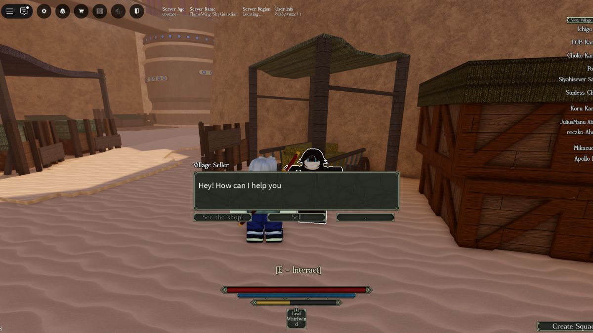 Talk to NPCs to buy better gear and weapons.