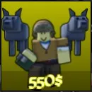 WoofMaster unit from the Wild Rails Tower Defense Roblox experience.