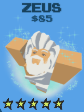 Zeus unit from the Stud Tower Defense Roblox experience.