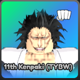 11th Kenpaki TYBW unit in Anime Run Kingdom Roblox experience.
