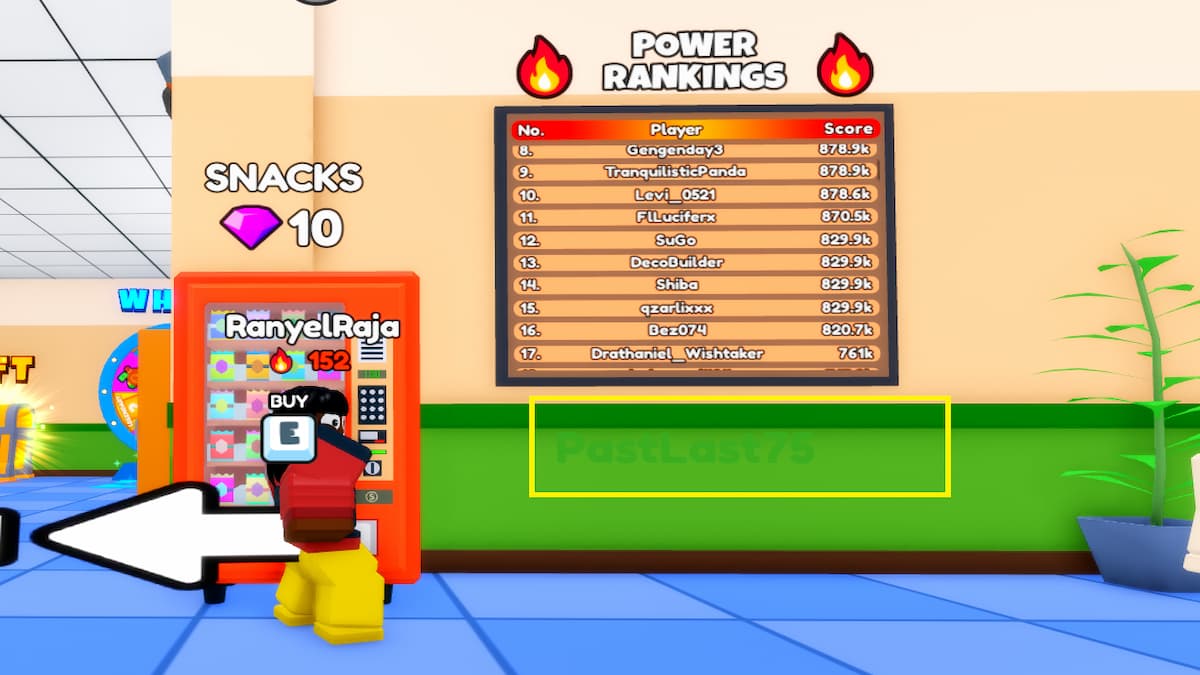 A code below the Power Ranking Board