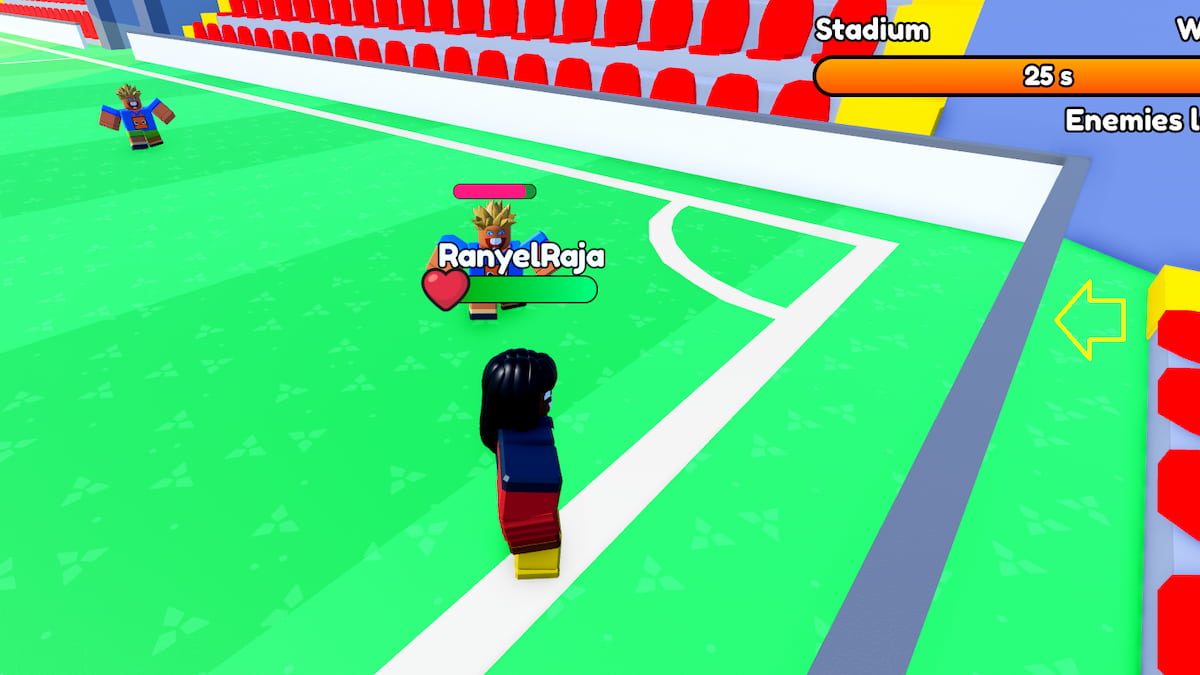 A barrier in a soccer field
