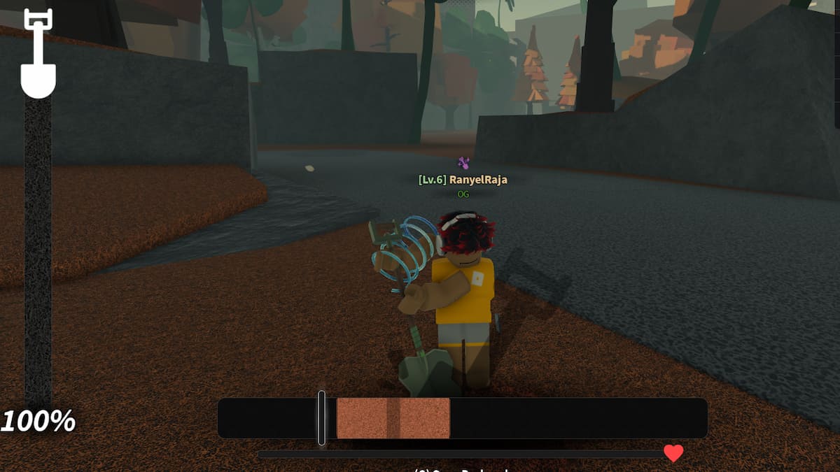 A player digging in Roblox DIG