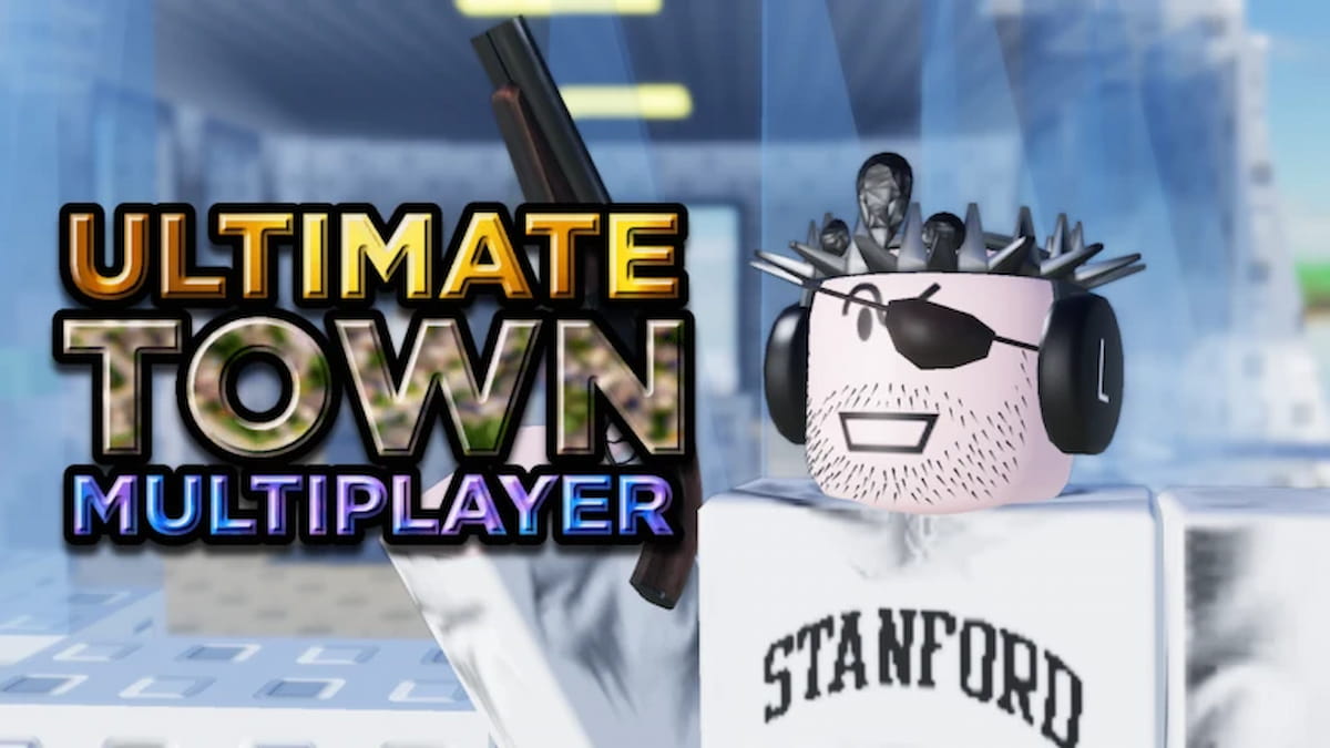 A player holding a gun in Roblox
