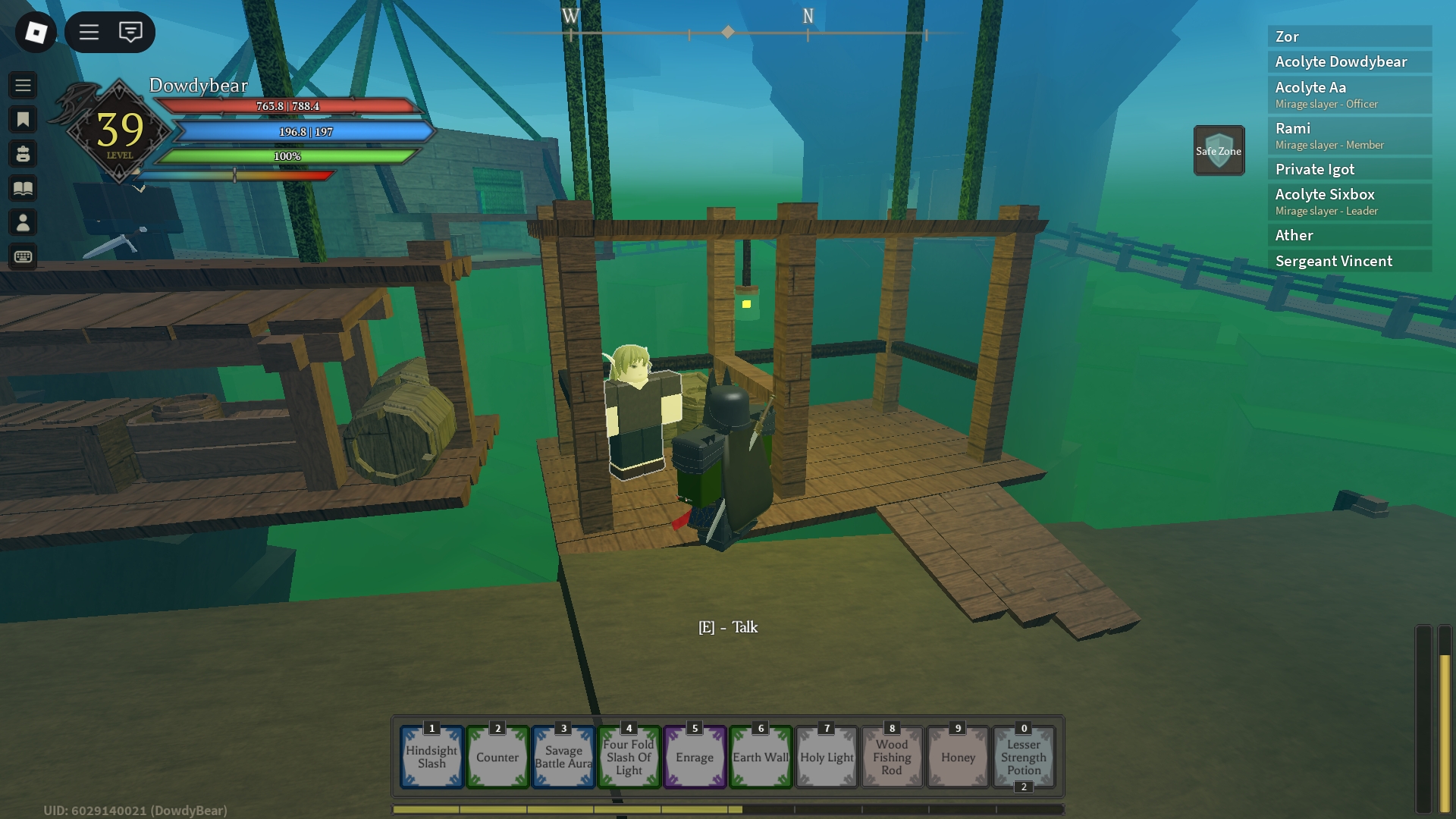 A Rune Slayer player is standing in front of the Ashenshire stable master